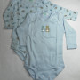 Coppia Body Girocollo Cotone Felpato Azzurro Chicco